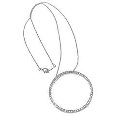 Tiffany & Co. Diamond Platinum Large Circle Pendant Necklace