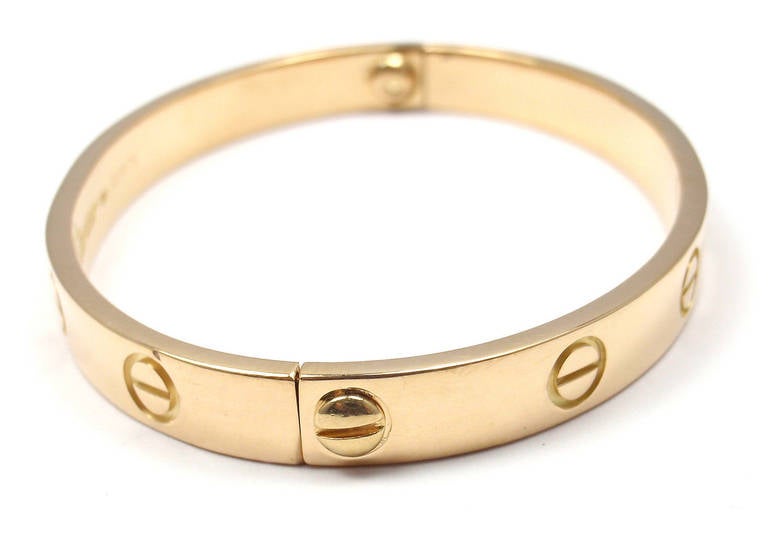Cartier Love Size 16 Yellow Gold Bangle Bracelet