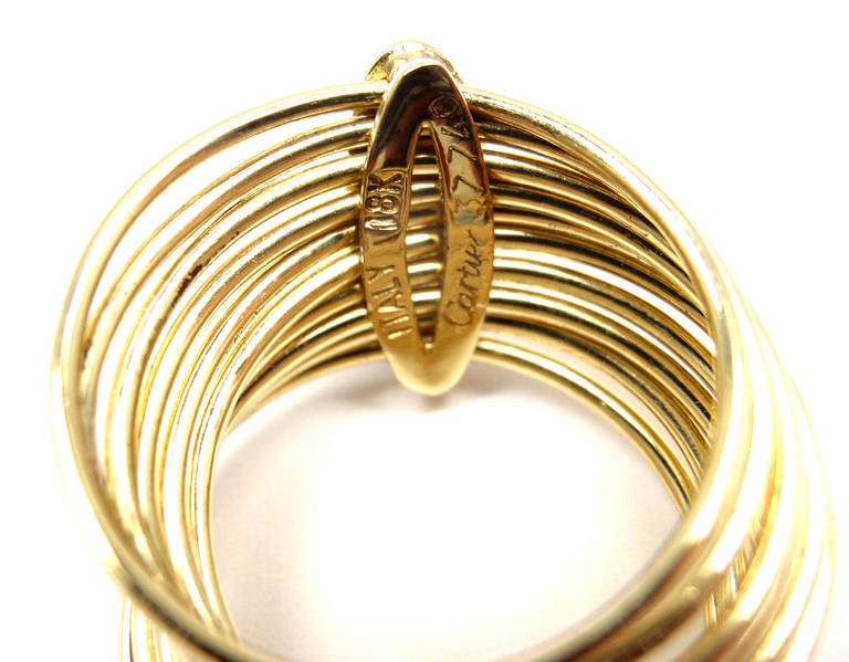 Women's Cartier Enamel 10 Band Yellow Gold Ring