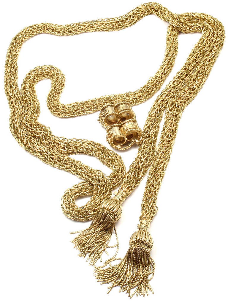 Women's Tiffany & Co. Diamond and Yellow Gold Long Tassel Necklace