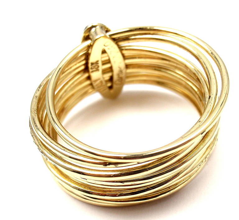 Cartier Enamel 10 Band Yellow Gold Ring 2