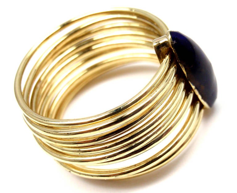 Cartier Enamel 10 Band Yellow Gold Ring 3