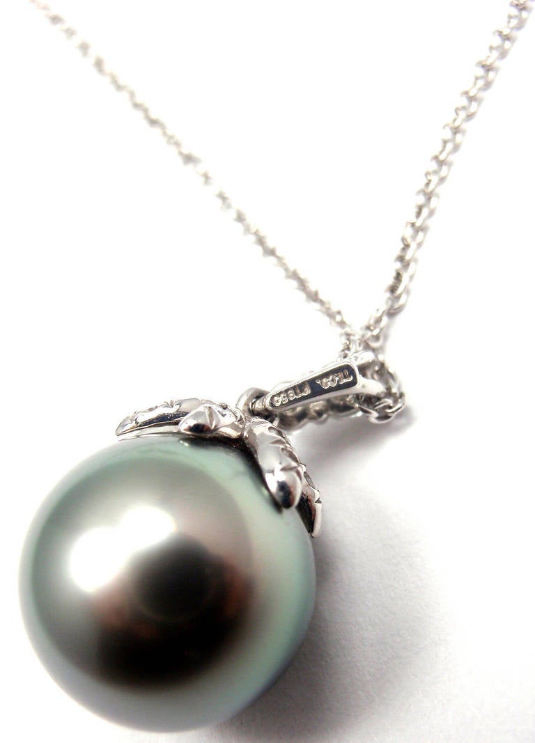 Tiffany & Co. Fireworks Tahitian Pearl Diamond Platinum Necklace 2