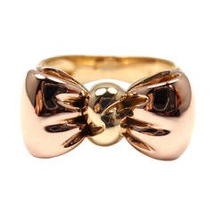 Van Cleef & Arpels Yellow and Rose Gold Bow Band Ring