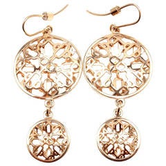 Vintage Hermes Chaine d'Ancre Passerelle Rose Gold Long Earrings