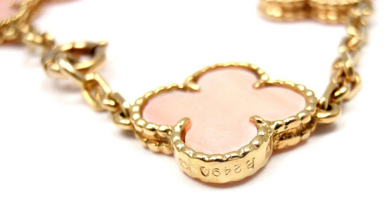 pink alhambra bracelet