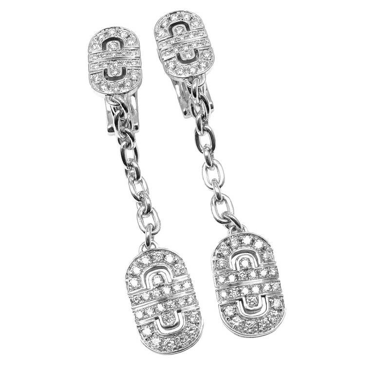 Bulgari Paesi Drop Diamond White Gold Earrings At 1stdibs Bulgari Paesi Drop Diamond White Gold Earrings For