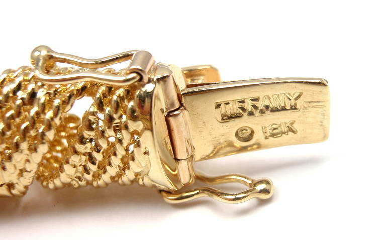 Women's Tiffany & Co. Diamond Wide Yellow Gold Bangle Bracelet