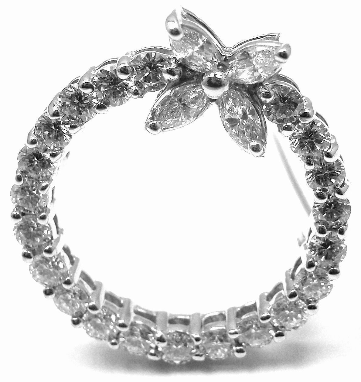Tiffany & Co. Victoria Diamond Platinum Circle Pin Brooch