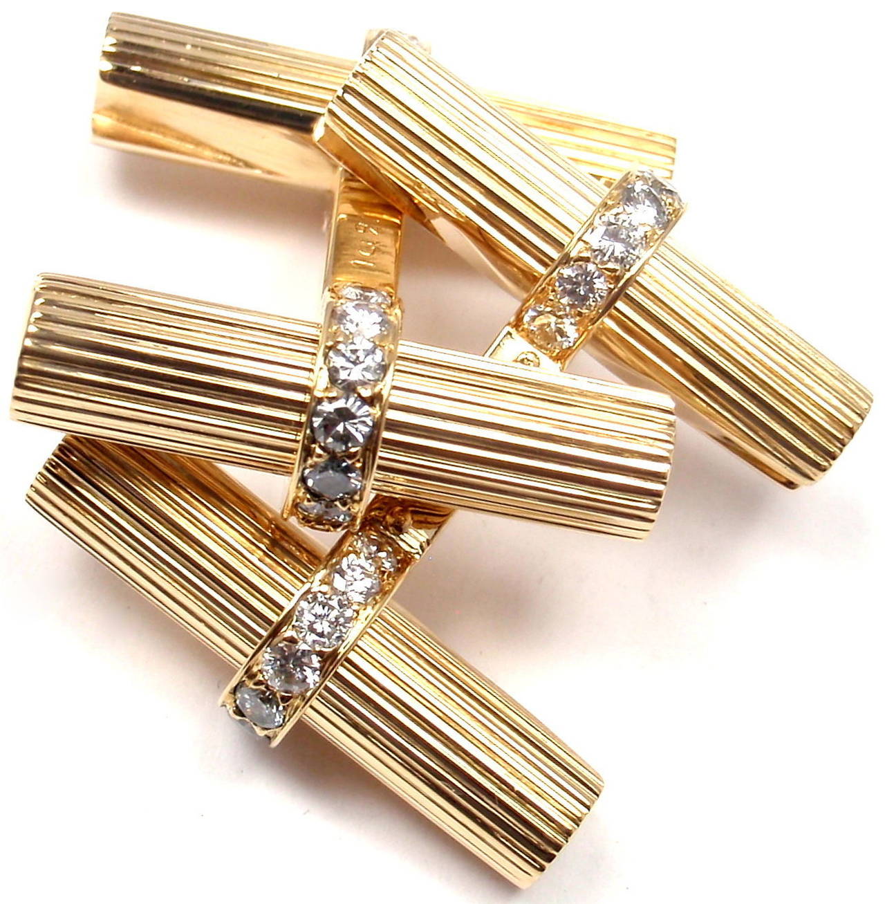Van Cleef & Arpels Diamond Yellow Gold Cufflinks