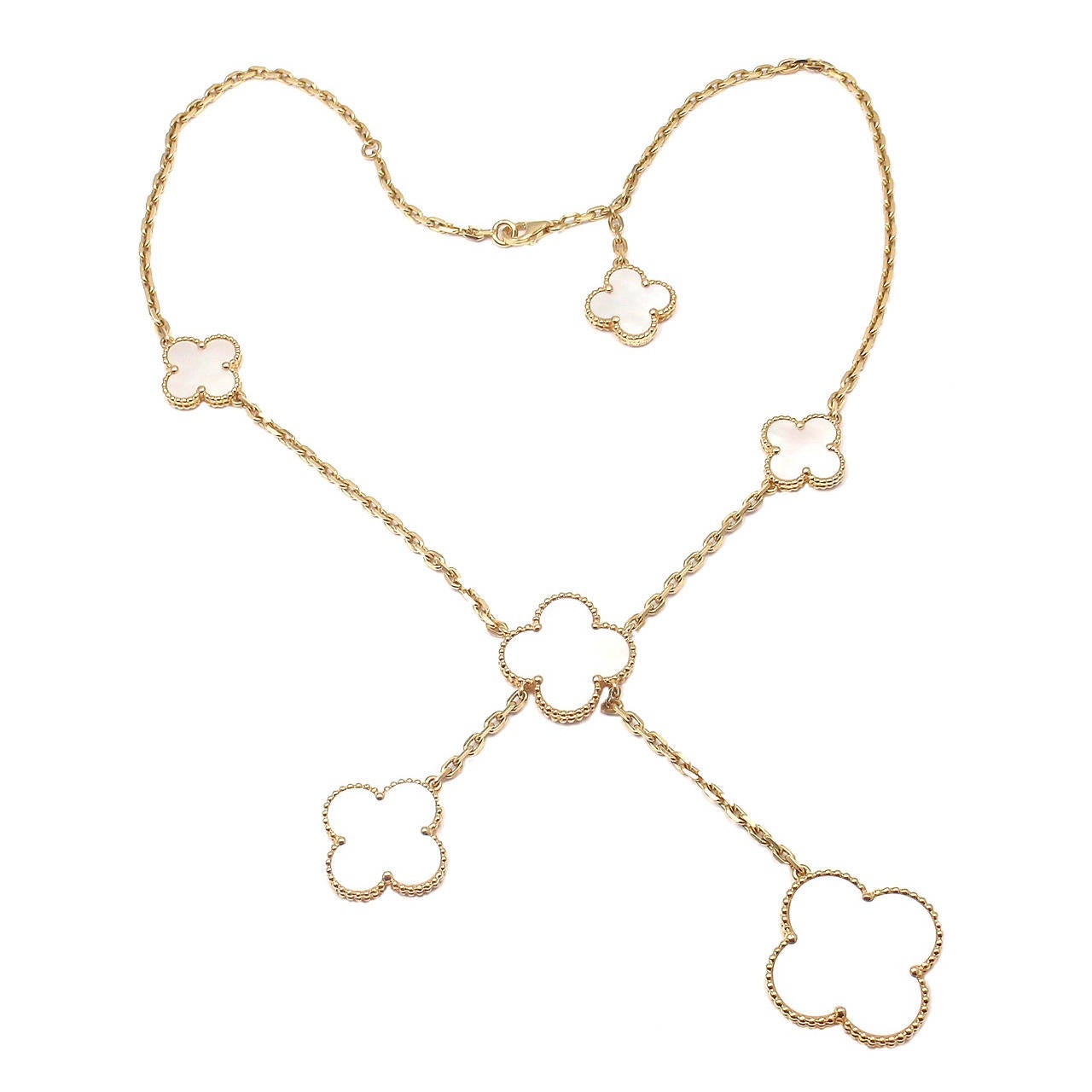 Van Cleef & Arpels Magic Alhambra Mother Of Pearl Yellow Gold Necklace