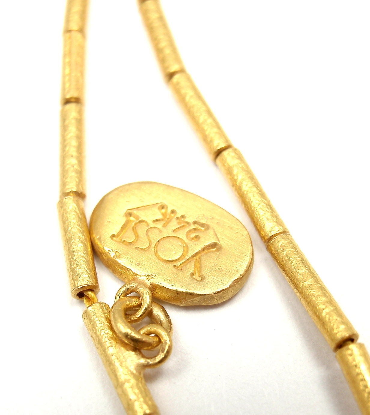 Yossi Harari Bamboo Garnet Fringe Yellow Gold Necklace 2