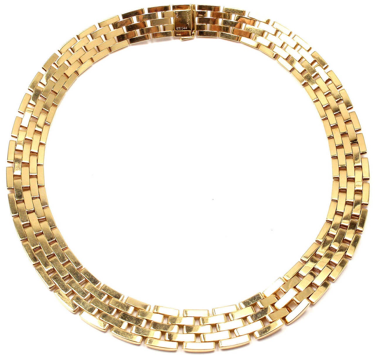 Women's Cartier Maillon Panthere Five-Row Yellow Gold Necklace