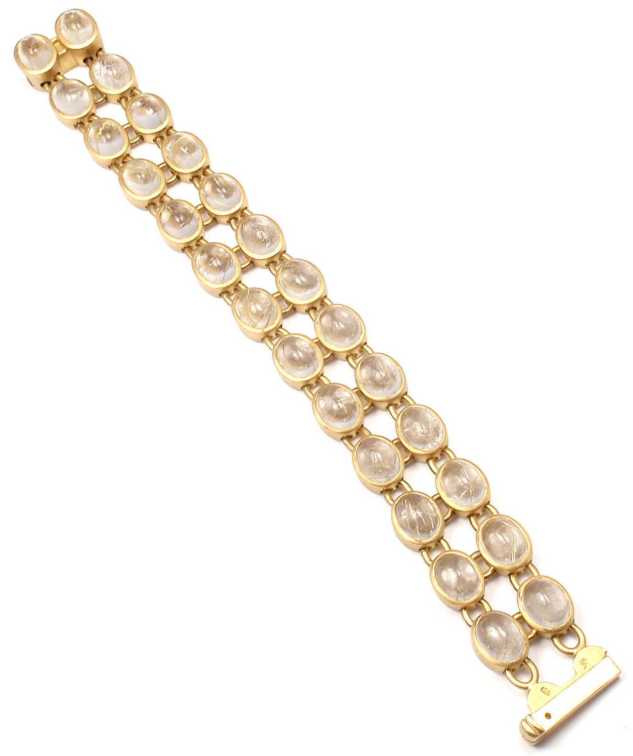 H. Stern Rutilated Quartz Yellow Gold Link Bracelet In New Condition In Holland, PA