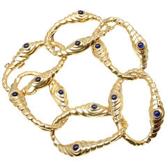 Angela Cummings Large Link Sapphire Gold Bracelet