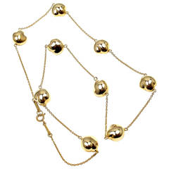 Vintage Tiffany & Co. Elsa Peretti Yellow Gold Bean Necklace