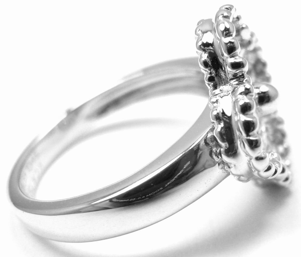 Van Cleef & Arpels Vintage Alhambra Pave Diamonds White Gold Ring