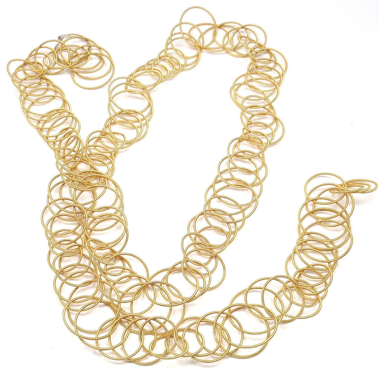 Buccellati Hawaii Yellow Gold Multi-Ring Necklace In New Condition In Holland, PA