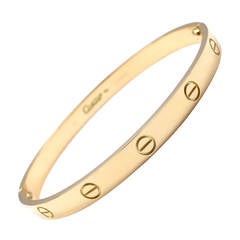 Cartier Love Yellow Gold Bangle Bracelet Size 19