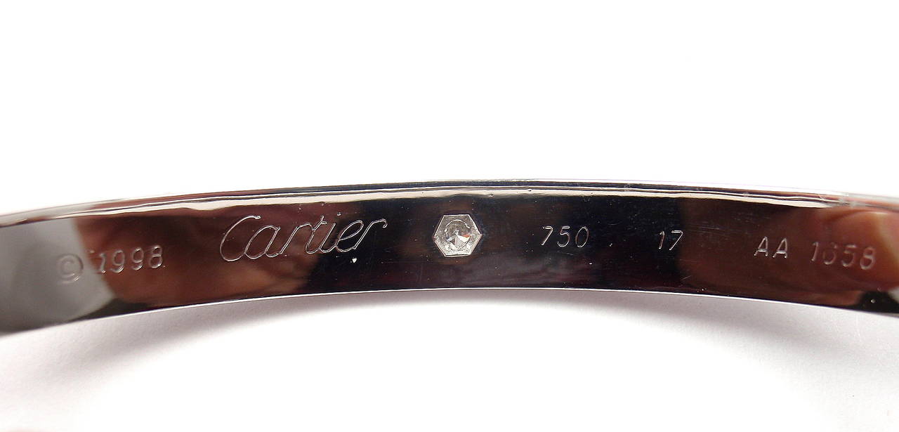 Cartier Love Six Diamond White Gold Bangle Bracelet 2