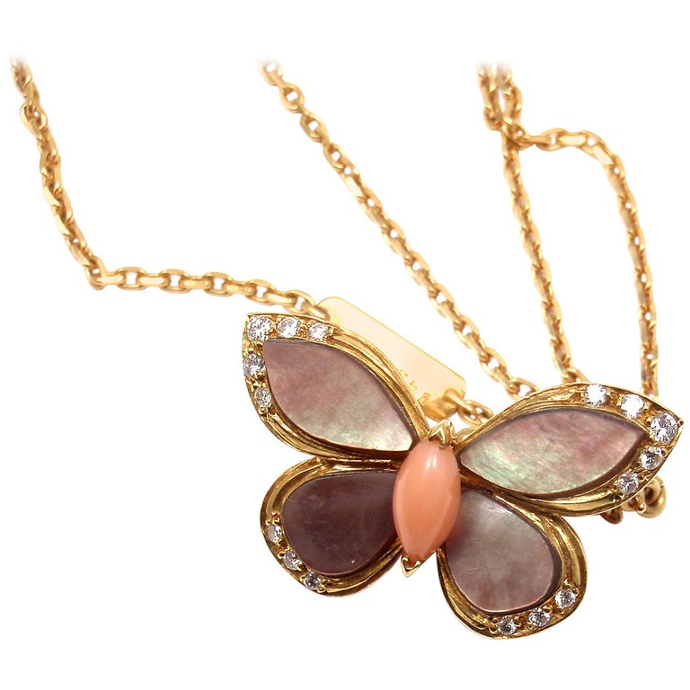 Vintage Butterfly Necklace - 80 For Sale on 1stDibs