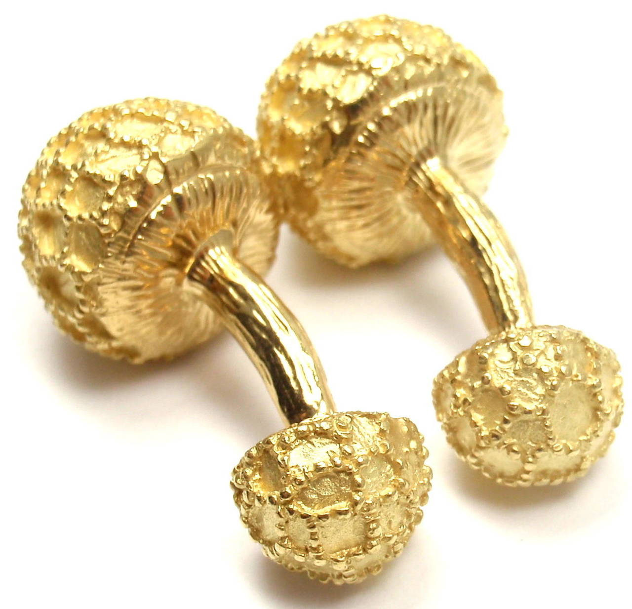 Tiffany & Co. Yellow Gold Mushroom Cufflinks 4