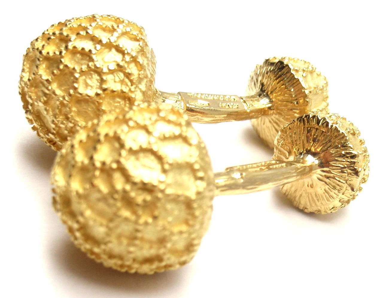 Tiffany & Co. Yellow Gold Mushroom Cufflinks In New Condition In Holland, PA