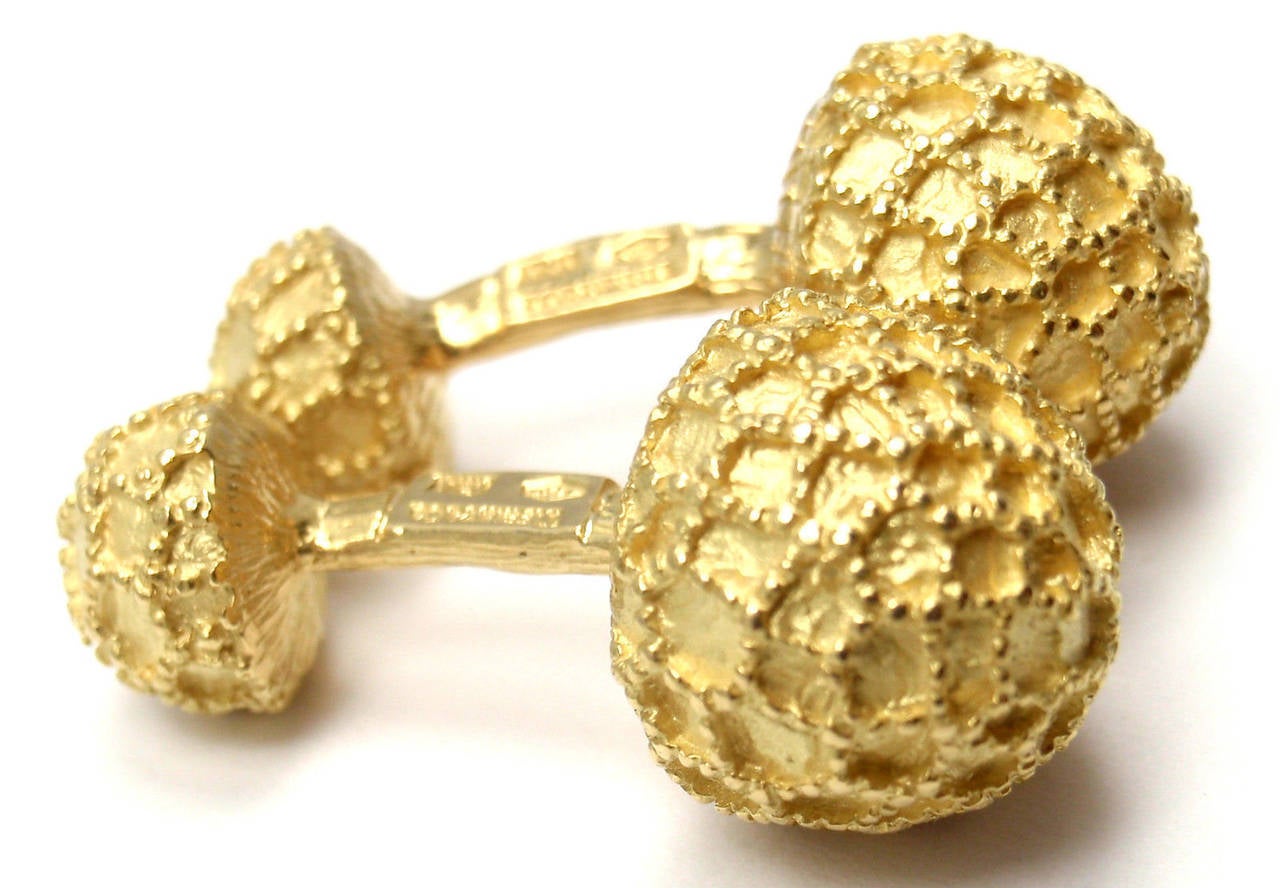 Women's Tiffany & Co. Yellow Gold Mushroom Cufflinks
