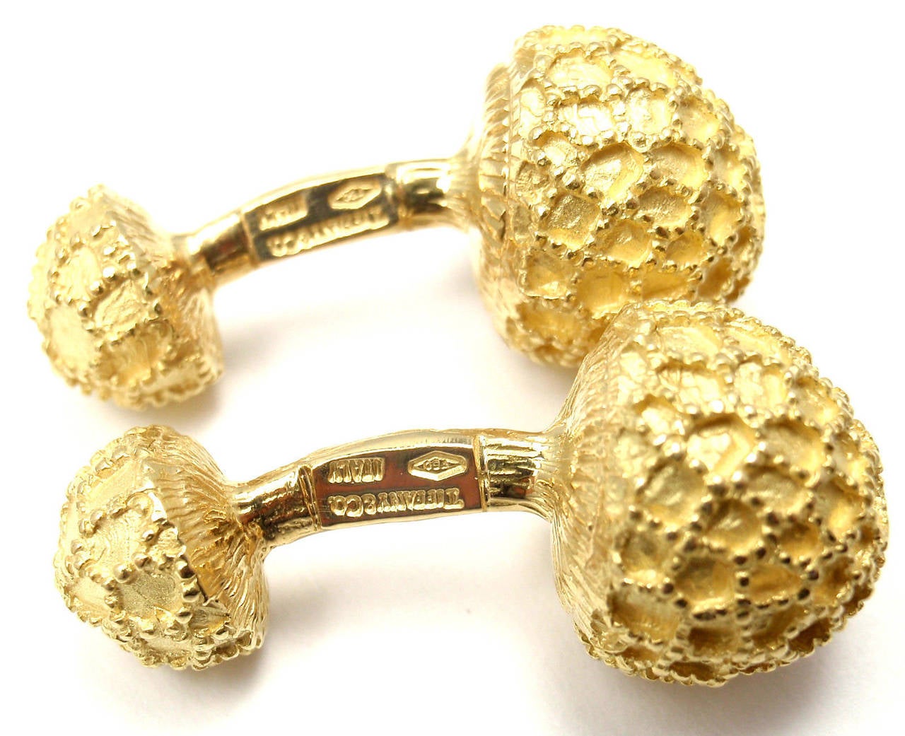 Tiffany & Co. Yellow Gold Mushroom Cufflinks 1