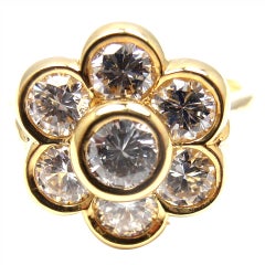 Van Cleef & Arpels Diamond Yellow Gold Fleurette Flower Ring