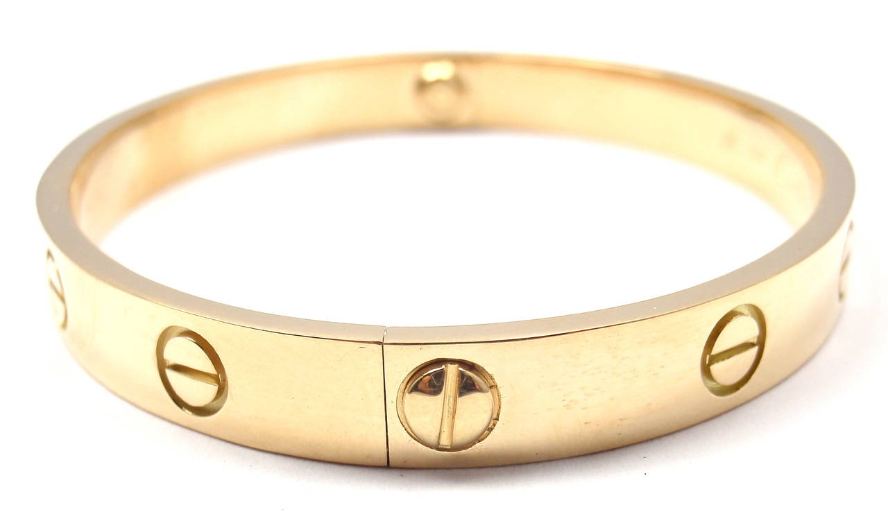 Cartier Love Yellow Gold Bangle Bracelet In New Condition In Southampton, PA