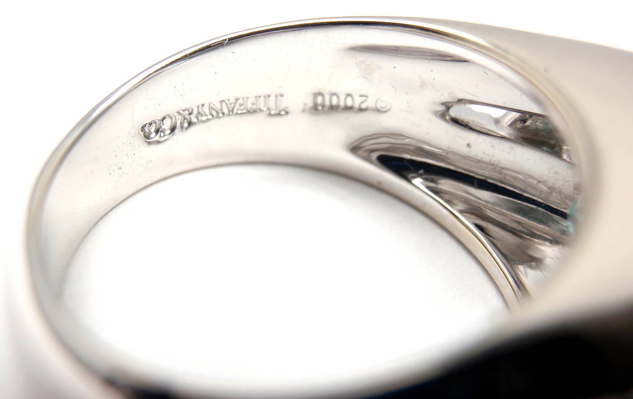 Contemporary Tiffany & Co. Aquamarine Diamond White Gold Ring