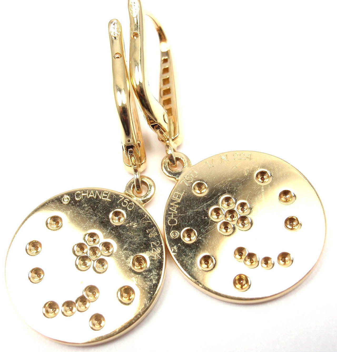 Chanel Comete Diamond Star Yellow Gold Earrings 2