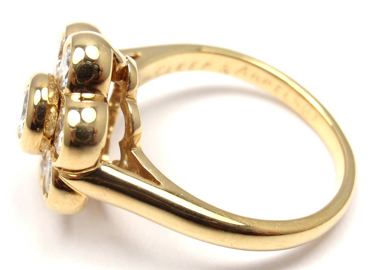Women's Van Cleef & Arpels Diamond Yellow Gold Fleurette Flower Ring