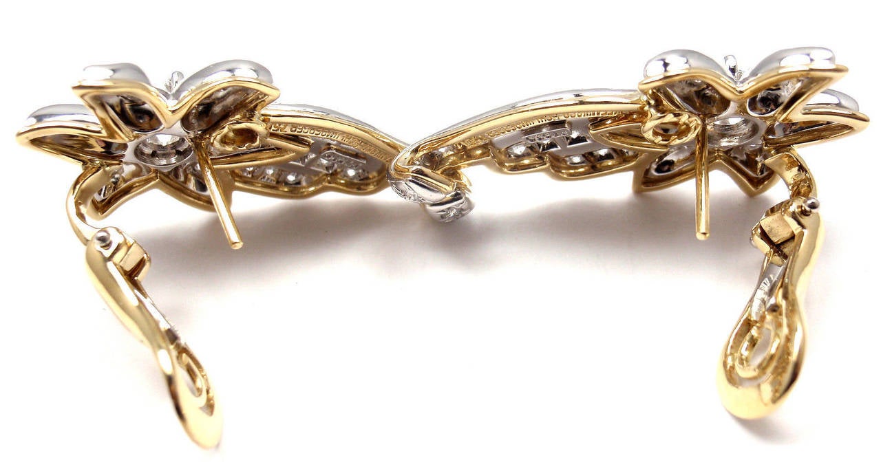 Tiffany & Co. Jean Schlumberger Diamond Gold Platinum Star Earrings 4