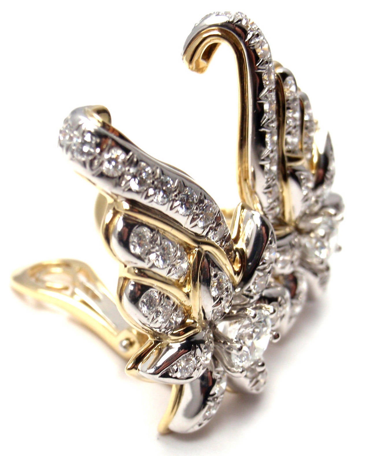 Tiffany & Co. Jean Schlumberger Diamond Gold Platinum Star Earrings