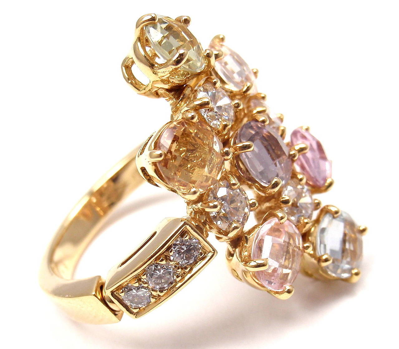 Contemporary Bulgari Diamond Color Sapphire Yellow Gold Ring