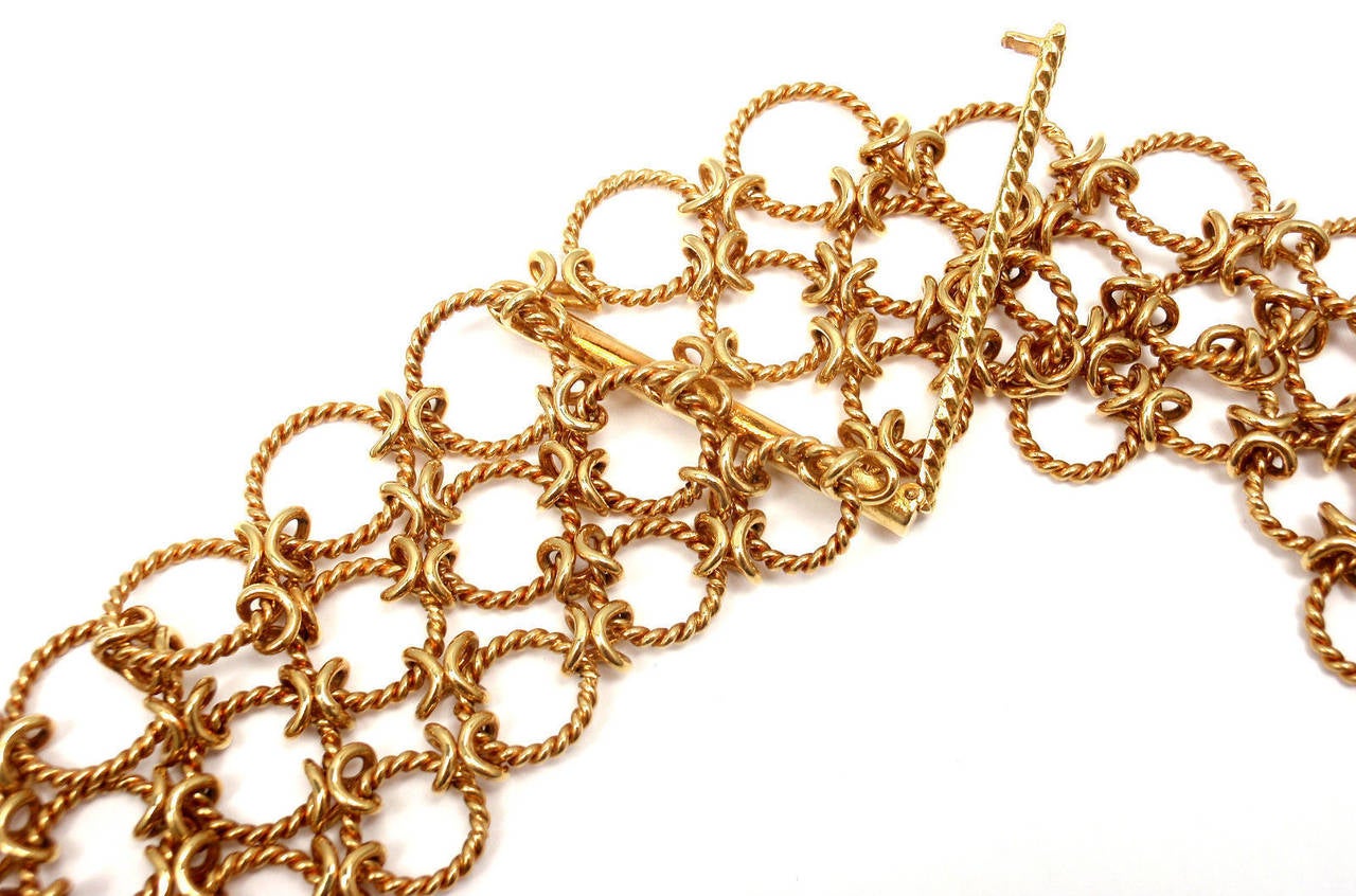 Verdura Gold Lace Link Choker Necklace In New Condition In Holland, PA