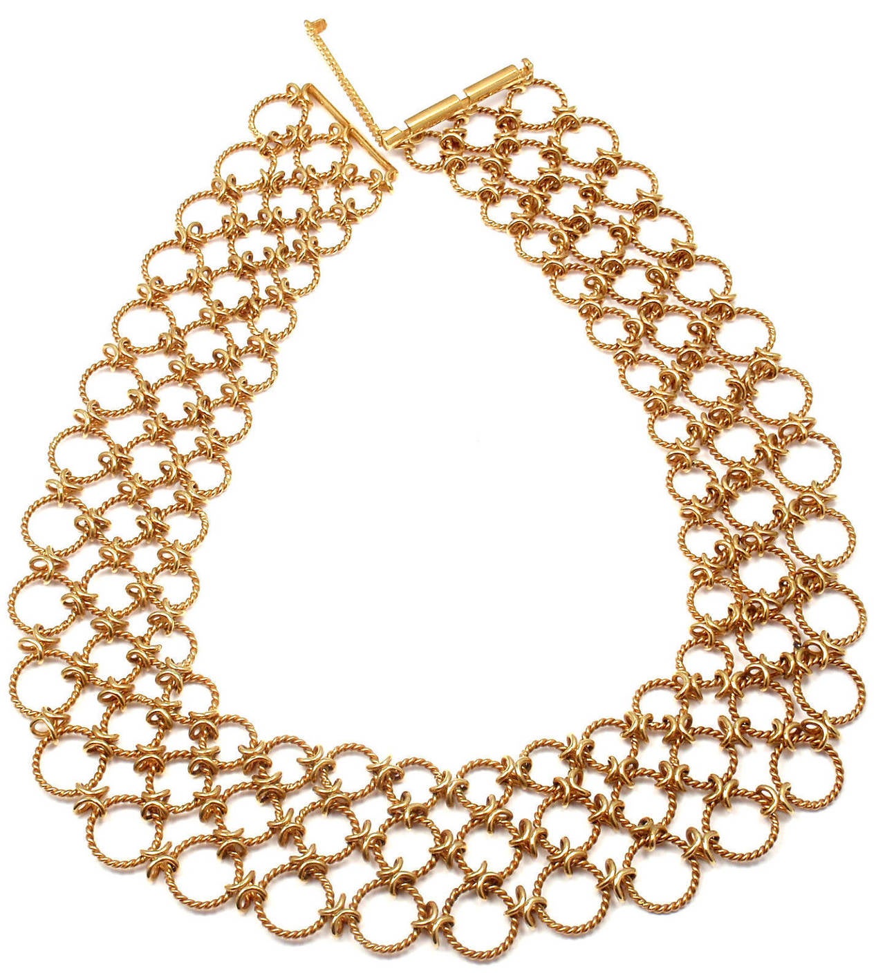 Women's Verdura Gold Lace Link Choker Necklace