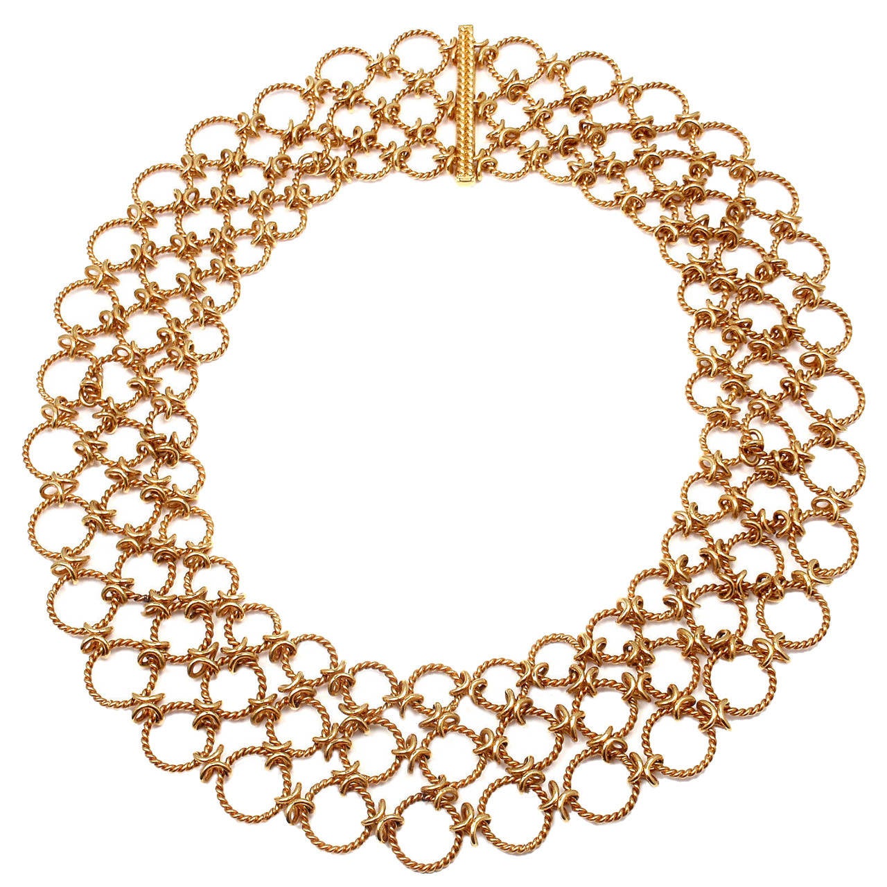 Verdura Gold Lace Link Choker Necklace
