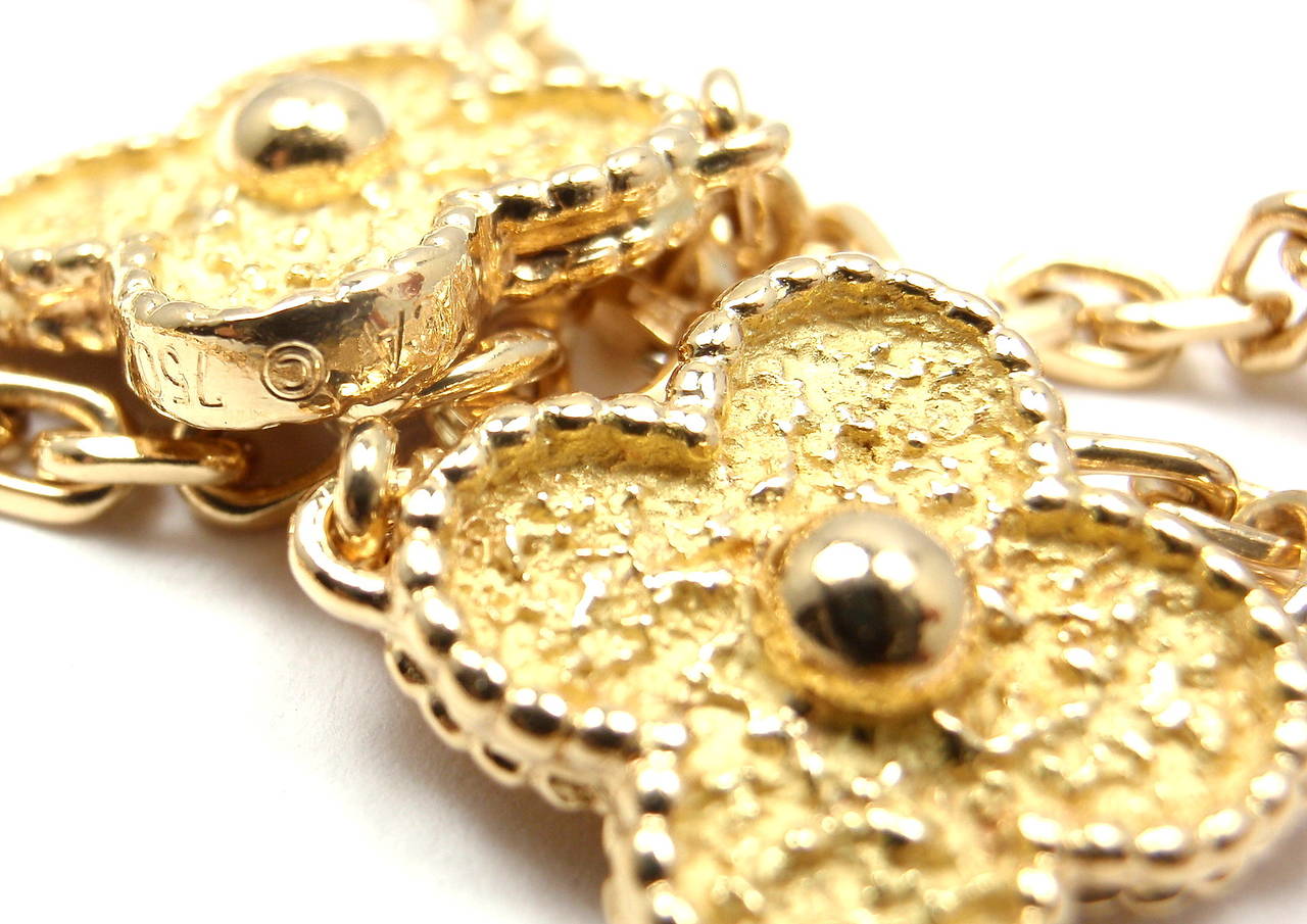 Van Cleef & Arpels Vintage Alhambra Ten Motif Gold Necklace 2