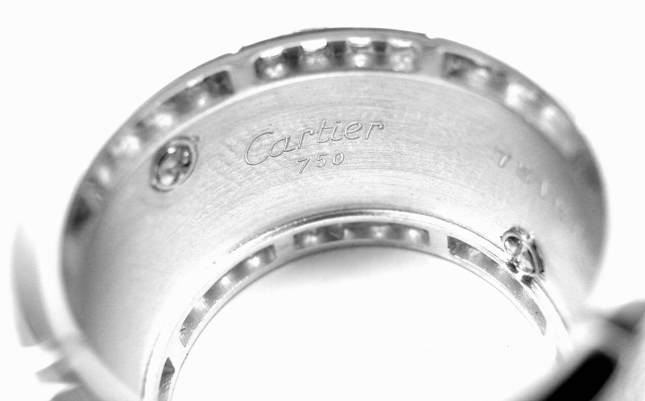 Women's Cartier Walking Panther Diamond White Gold Band Ring