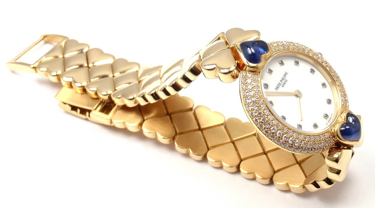 Patek Philippe Lady's Yellow Gold, Diamond and Sapphire Bracelet Watch