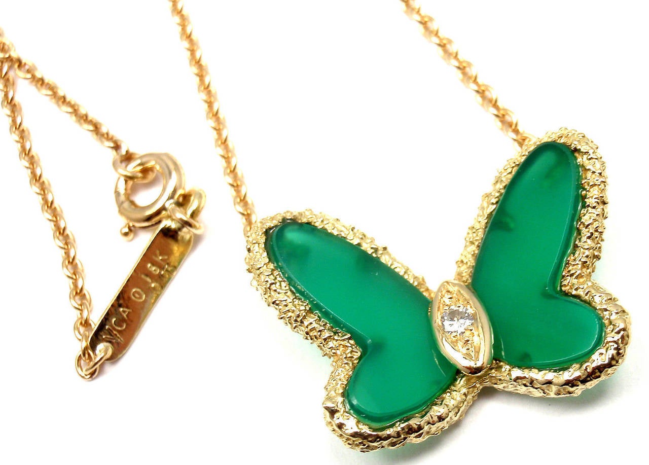 van cleef butterfly necklace green