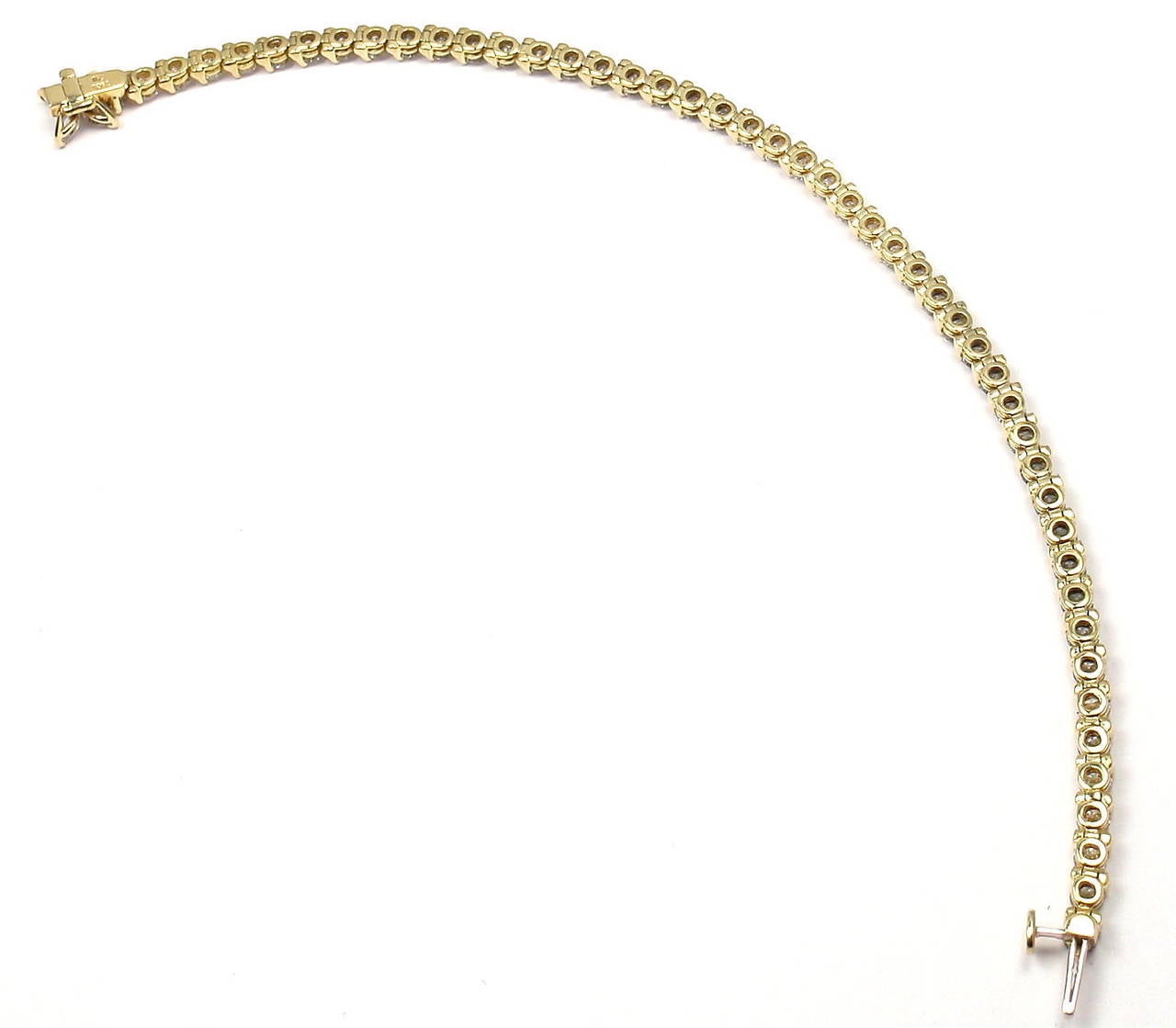 Tiffany & Co. Victoria Diamond Yellow Gold Line Bracelet In New Condition In Holland, PA