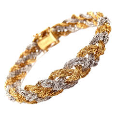 Piaget Woven Braided Yellow and White Gold Bracelet