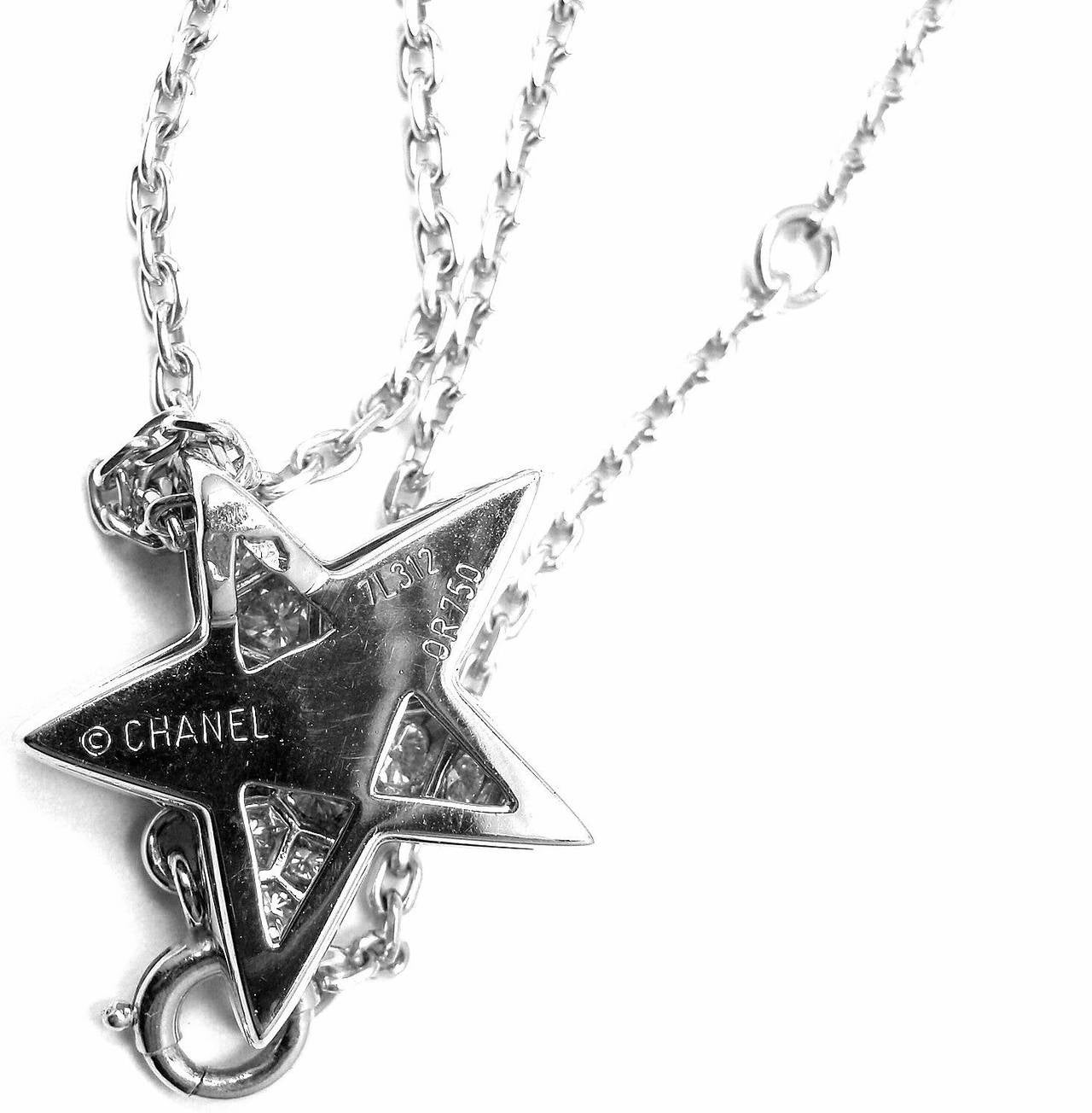 Women's Chanel Comete Star Diamond White Gold Pendant Necklace