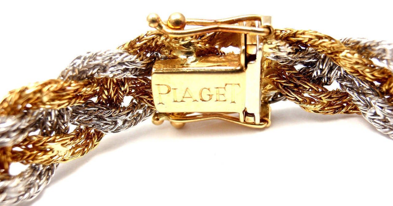 Bracelet tressé en or jaune et blanc de Piaget
