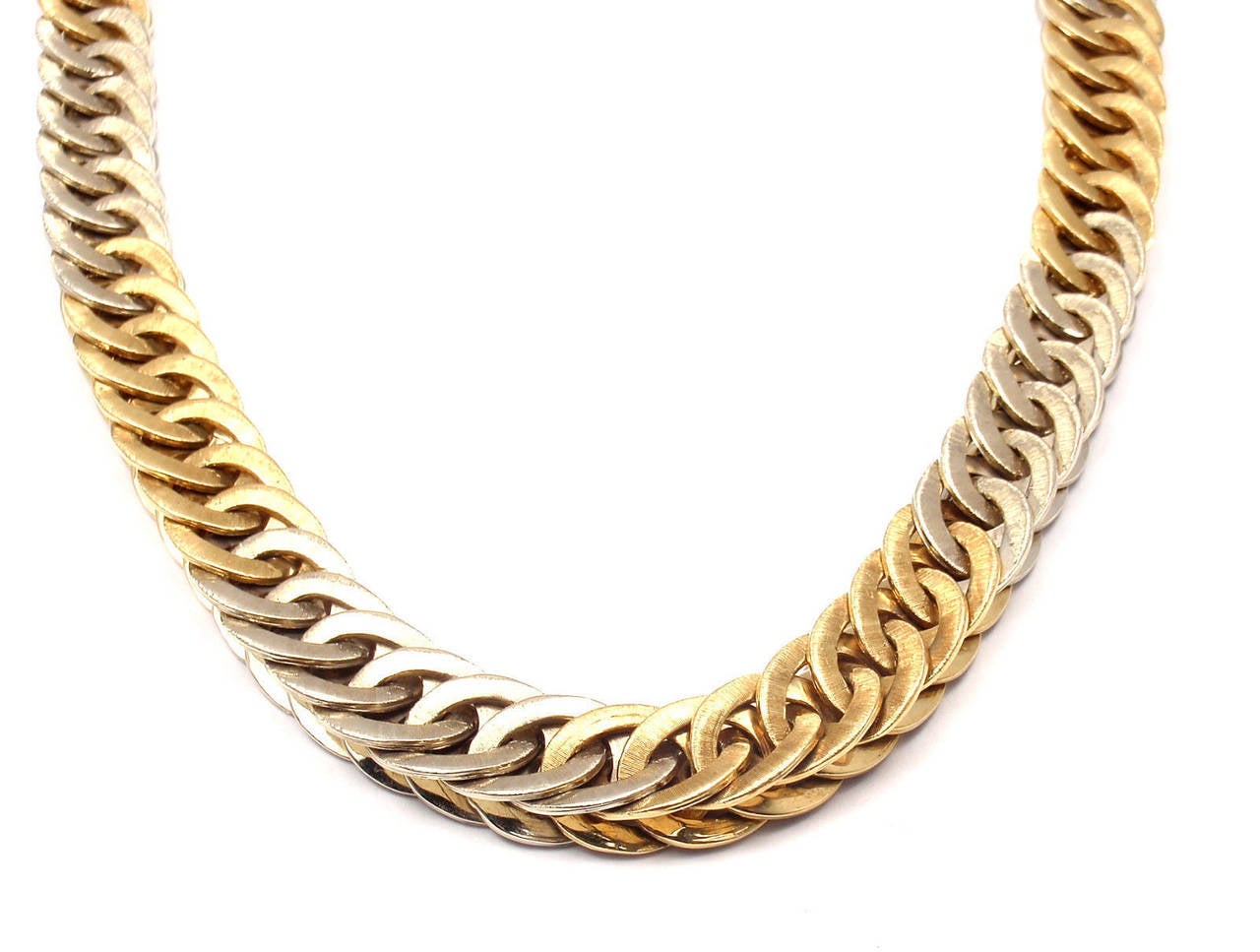 18k Yellow And White Gold Link Necklace by Mario Buccellati.

Details: 
Length: 16