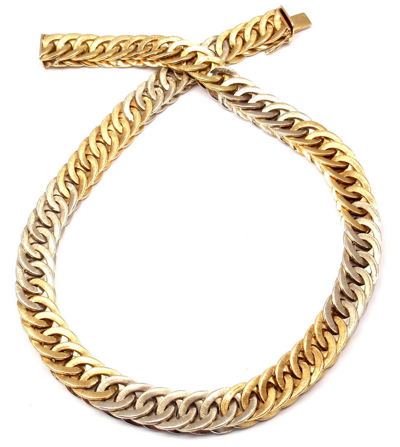 Mario Buccellati White And Yellow Gold Link Necklace 1